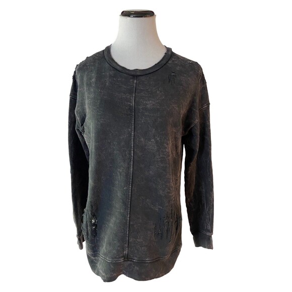 Joe's Jeans Womens Distressed Washed Sweatshirt Size XS Gray Grunge Indie Sleaze - Picture 2 of 12